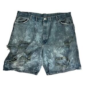Wrangler Hero Originals Thrashed Denim Shorts Distressed Bleach Wash‎ Size 42